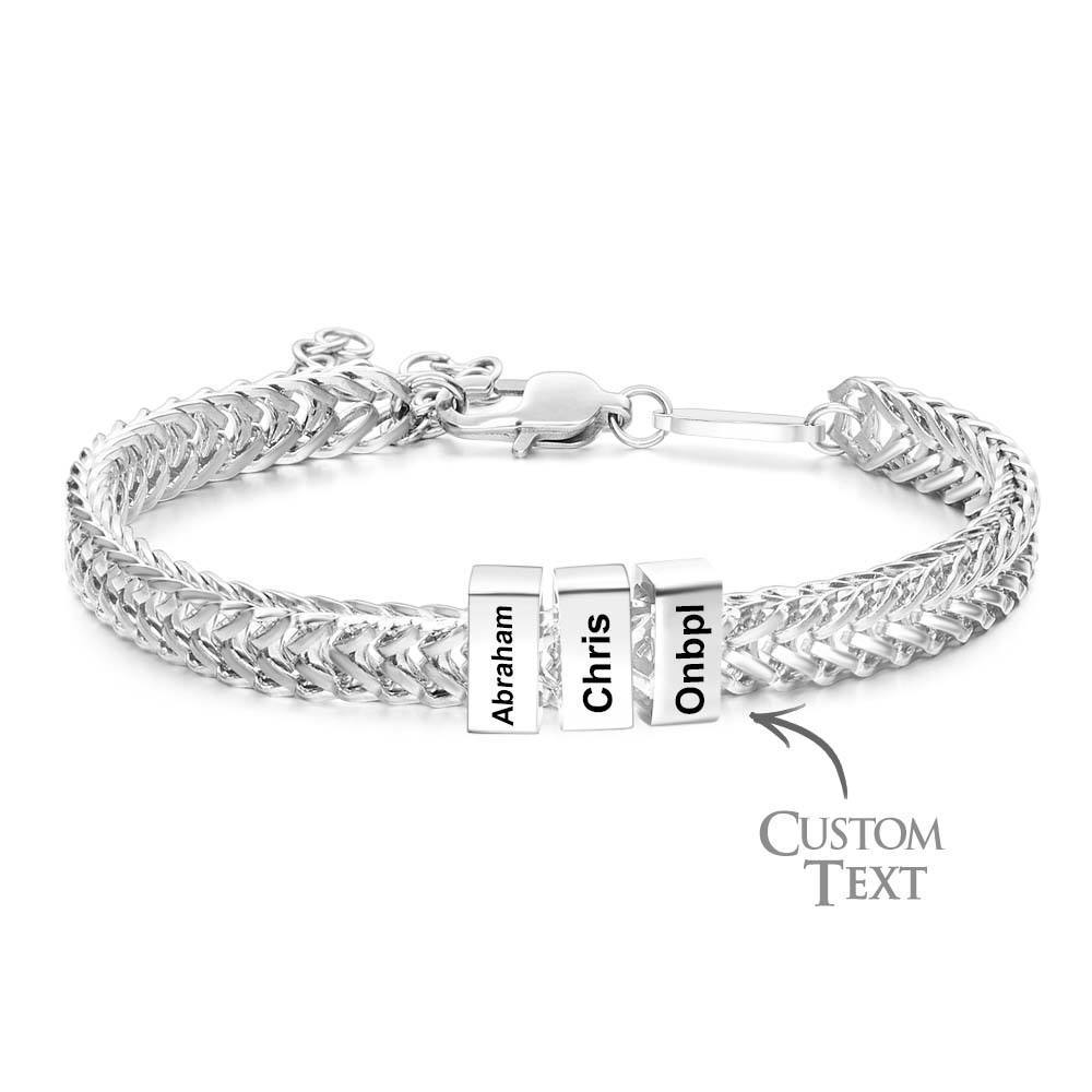 Custom Kids Name Bracelet Personalized Gifts for Dad - soufeeluk