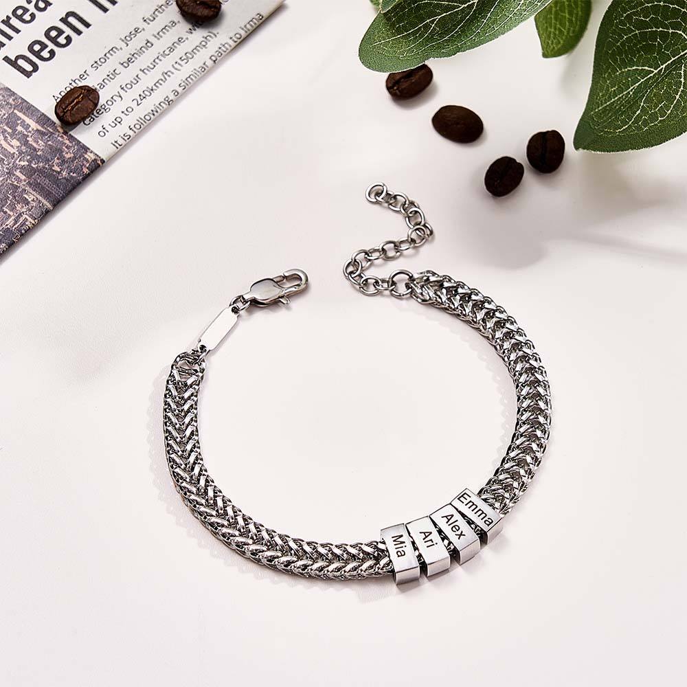 Custom Kids Name Bracelet Personalized Gifts for Dad - soufeeluk