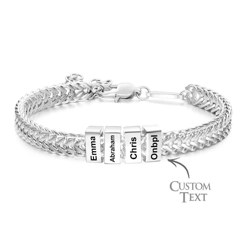 Custom Kids Name Bracelet Personalized Gifts for Dad - soufeeluk