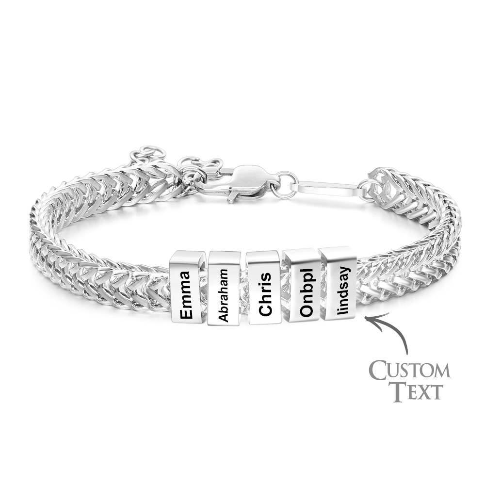 Custom Kids Name Bracelet Personalized Gifts for Dad - soufeeluk