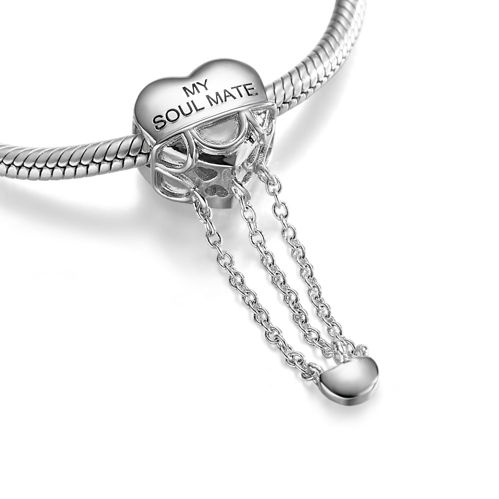 Never be Apart Heart Personalised Photo Charm Fit All Major Brands of Bracelets Necklaces - soufeeluk