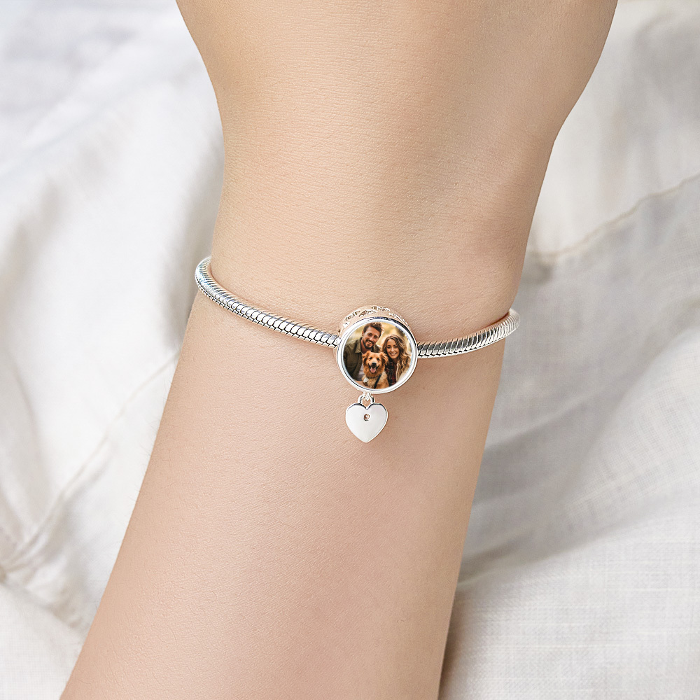 Footprint Pet Paw Love Engravable Photo Charm Meaningful Addition to Your Bracelet - soufeeluk