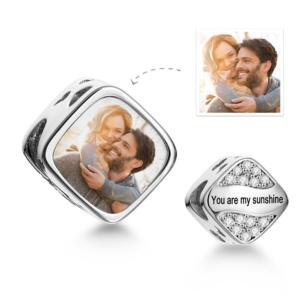 Personalised Photo Charms Custom Image Bead Fit Original Charm Beads Bracelet Custom Name Text Party jewelry