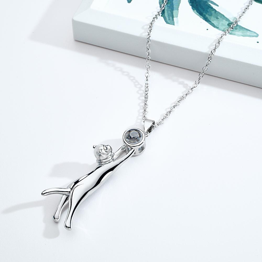 Custom Projection Necklace CuAte Cat Gift for Her - soufeeluk