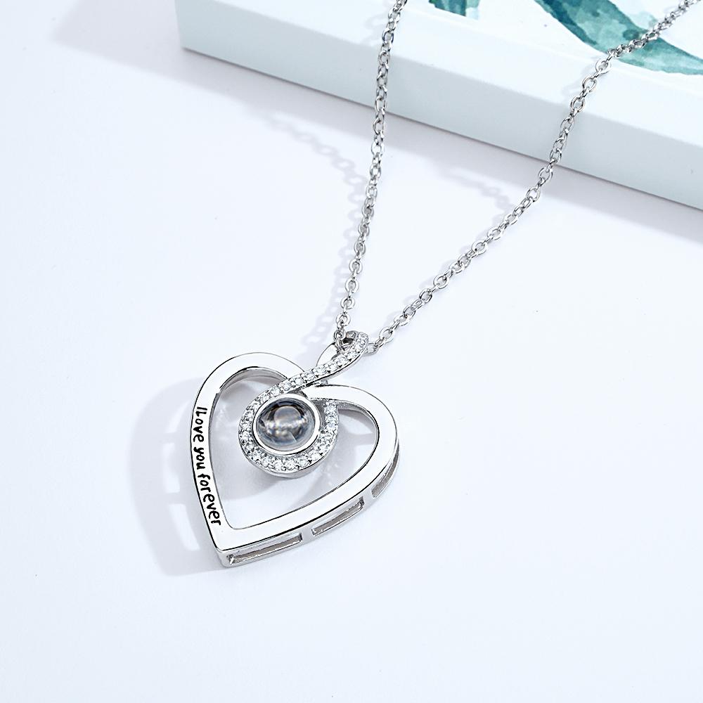 Custom Projection Engraved Necklace Infinite Love Gift for Her - soufeeluk