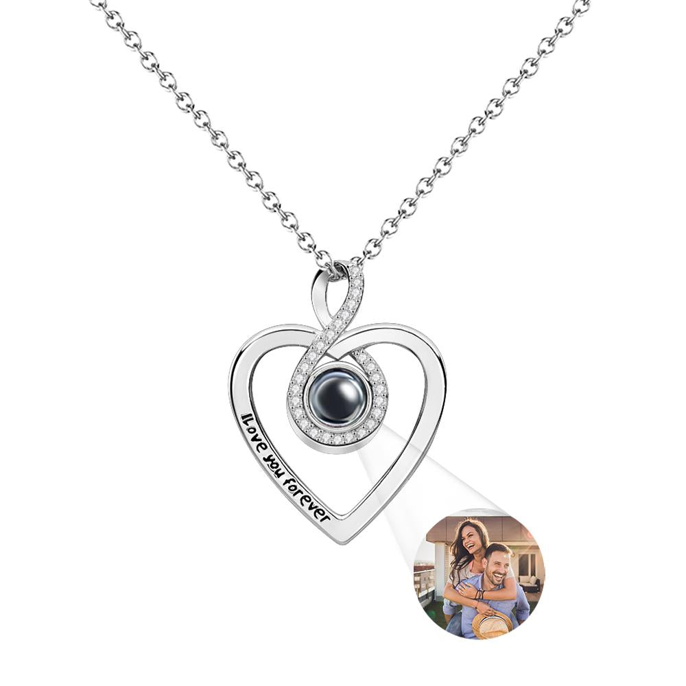 Custom Projection Engraved Necklace Infinite Love Gift for Her - soufeeluk