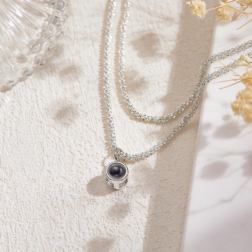 Custom Projection Necklace Double Layer Cauliflower Chain Beautiful Gift - soufeeluk