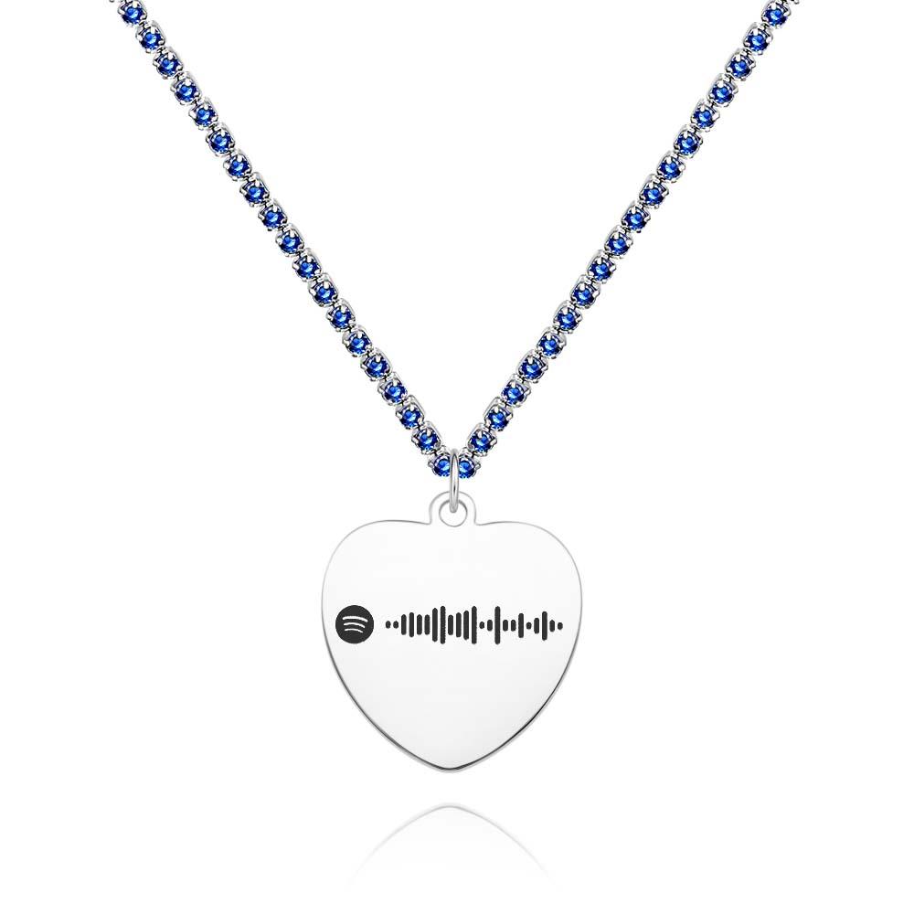 Custom Spotify Code Necklace Tennis Chain Engraved Necklace Gifts For Couple's - soufeeluk