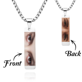 Custom Colored Eyes Photo Necklace Double Sided Personalization Jewellery Photo Eye Necklace You and Him/Her