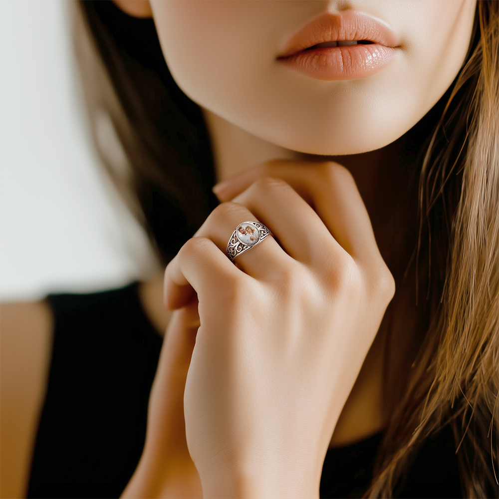 Custom Cutout Photo Rings Personalized Photo Jewelry Valentine's Day Gifts for Couple - soufeeluk