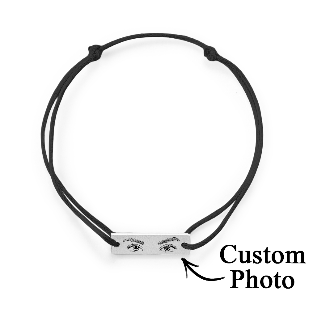 Custom Engraved Bracelet With Eyes Photo Eyes of Love Bracelet - soufeeluk