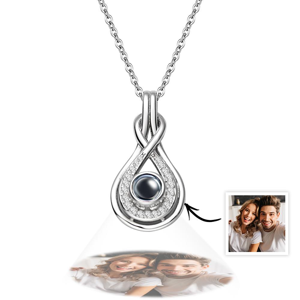 Personalised Picture Projection Necklace with Drop Shaped Classic Gift for Elegant Her - soufeeluk