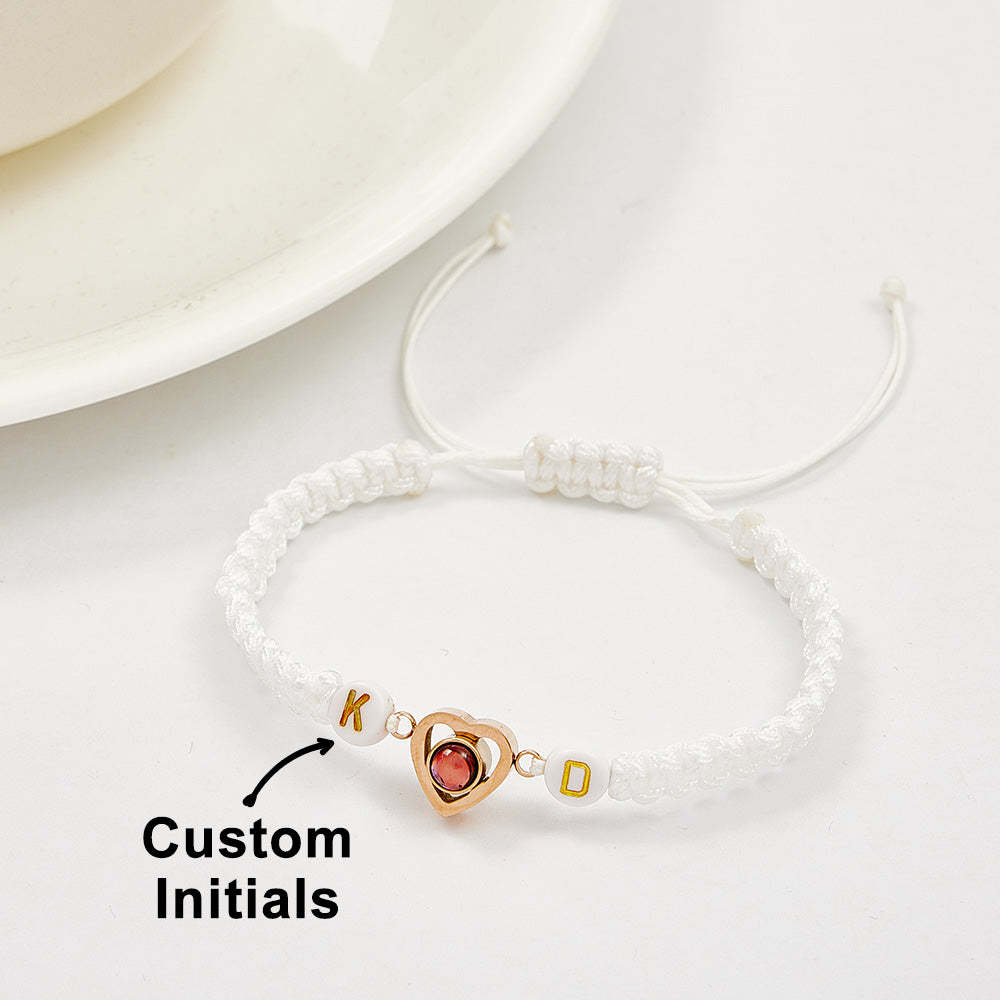 Personalised Braided Photo Projection Bracelet Fishtail Rope Couple's Bracelet Gifts for Lover - soufeeluk