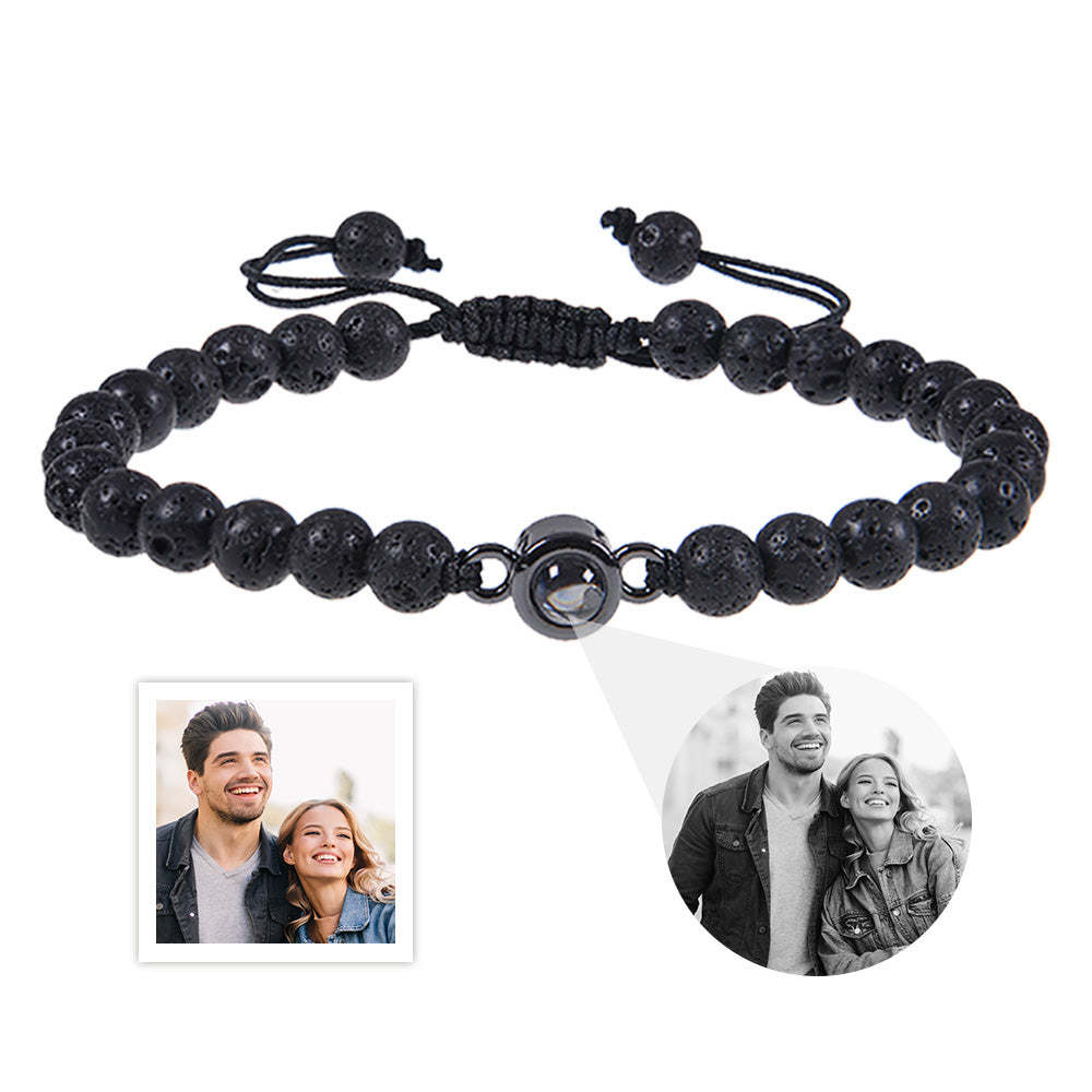 Custom Photo Projection Bracelet Men's Bracelet Jewellery Gift for Boyfriend Husband Dad - soufeeluk
