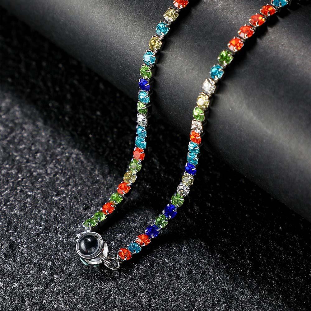 Custom Photo Projection Necklace Fashion Tennis Chain Gift - soufeeluk