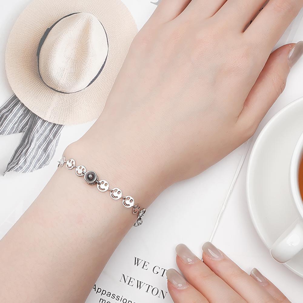 Custom Projection Bracelet Smiley Chain Love Gift for Couple - soufeeluk