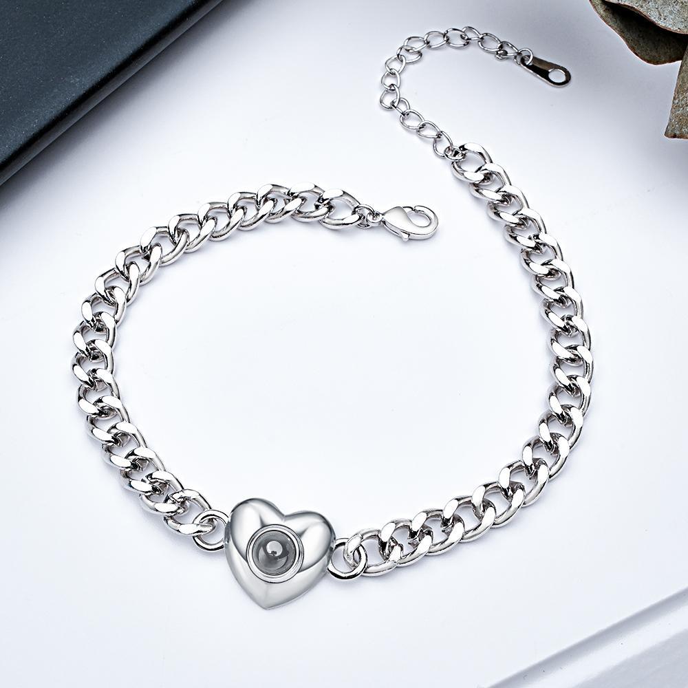 Custom Projection Bracelet Cuban Chain Simple Gift - soufeeluk