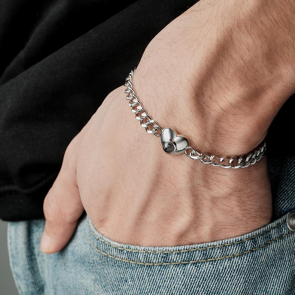 Custom Projection Bracelet Cuban Chain Simple Gift - soufeeluk