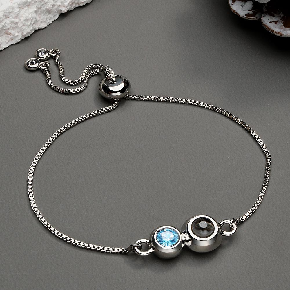 Custom Projection Birthstone Bracelet Simple Unique Gift for Her - soufeeluk