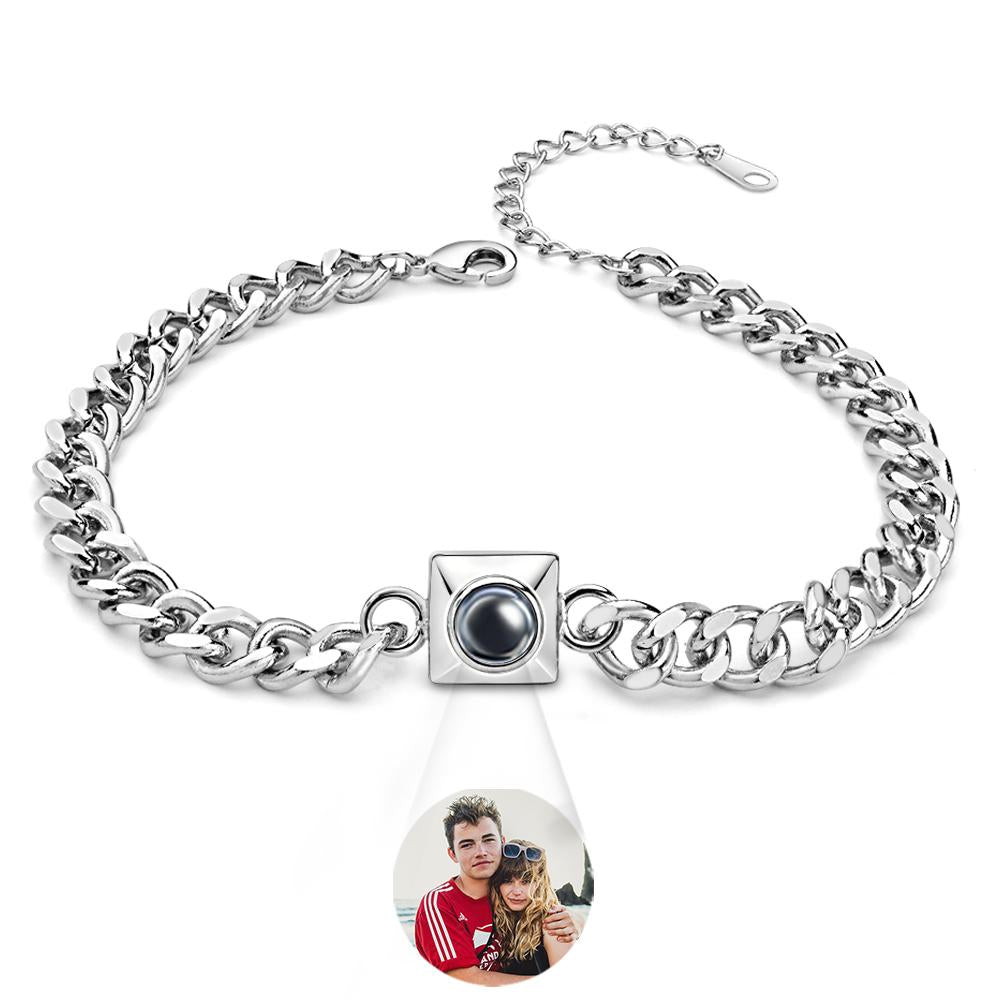 Custom Projection Bracelet Square Chain Simple Gift - soufeeluk