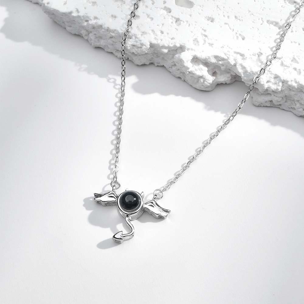 Custom Projection Necklace Demon Wing Gift for Her - soufeeluk