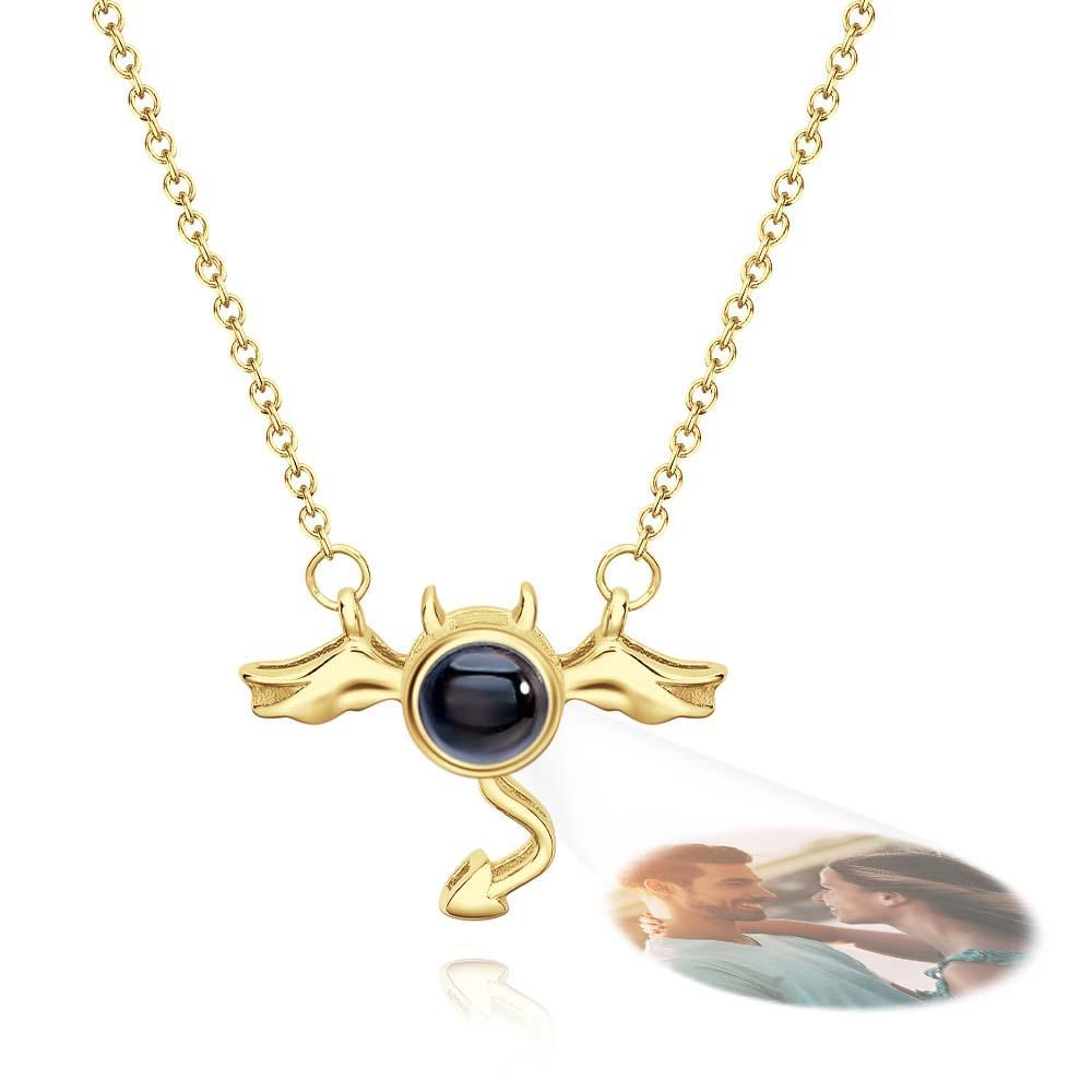 Custom Projection Necklace Demon Wing Gift for Her - soufeeluk