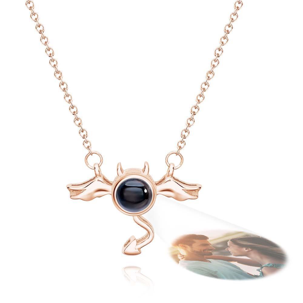 Custom Projection Necklace Demon Wing Gift for Her - soufeeluk