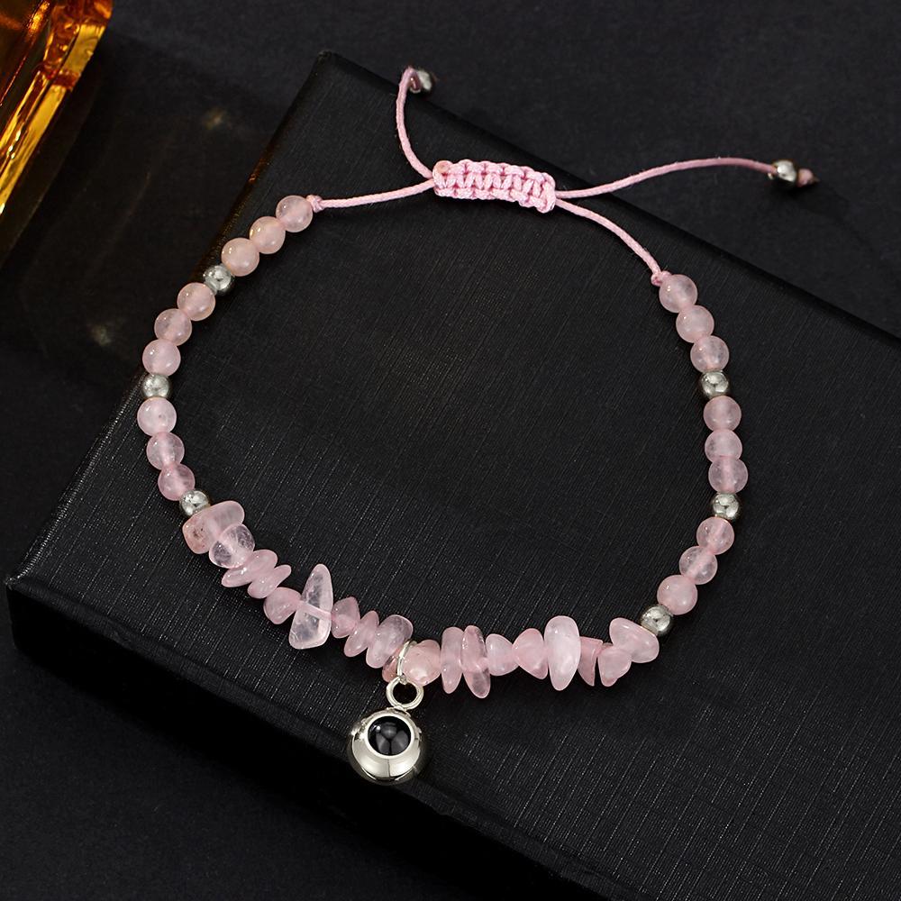 Personalized Picture Projection Bracelet With Colorful Stone Chain Unique Christmas Gift For Friends - soufeeluk