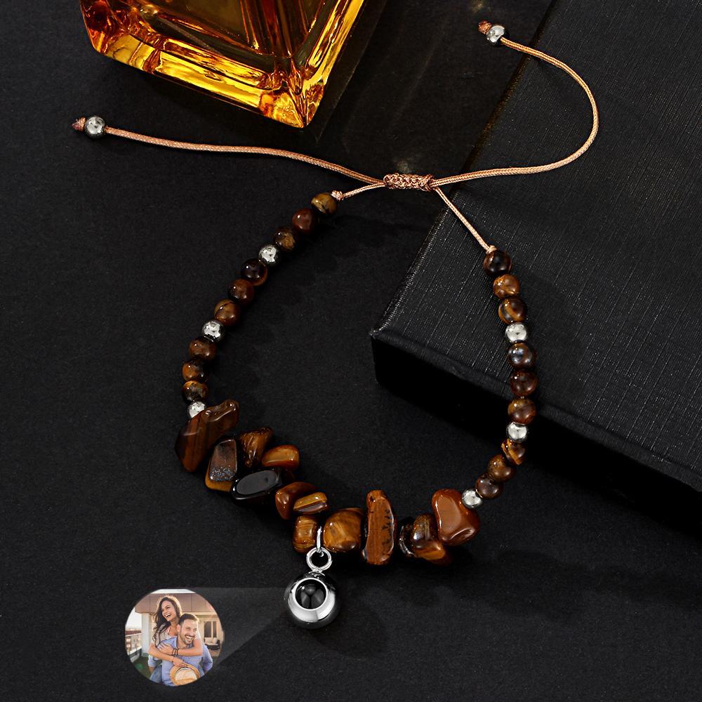 Personalized Picture Projection Bracelet With Colorful Stone Chain Unique Christmas Gift For Friends - soufeeluk