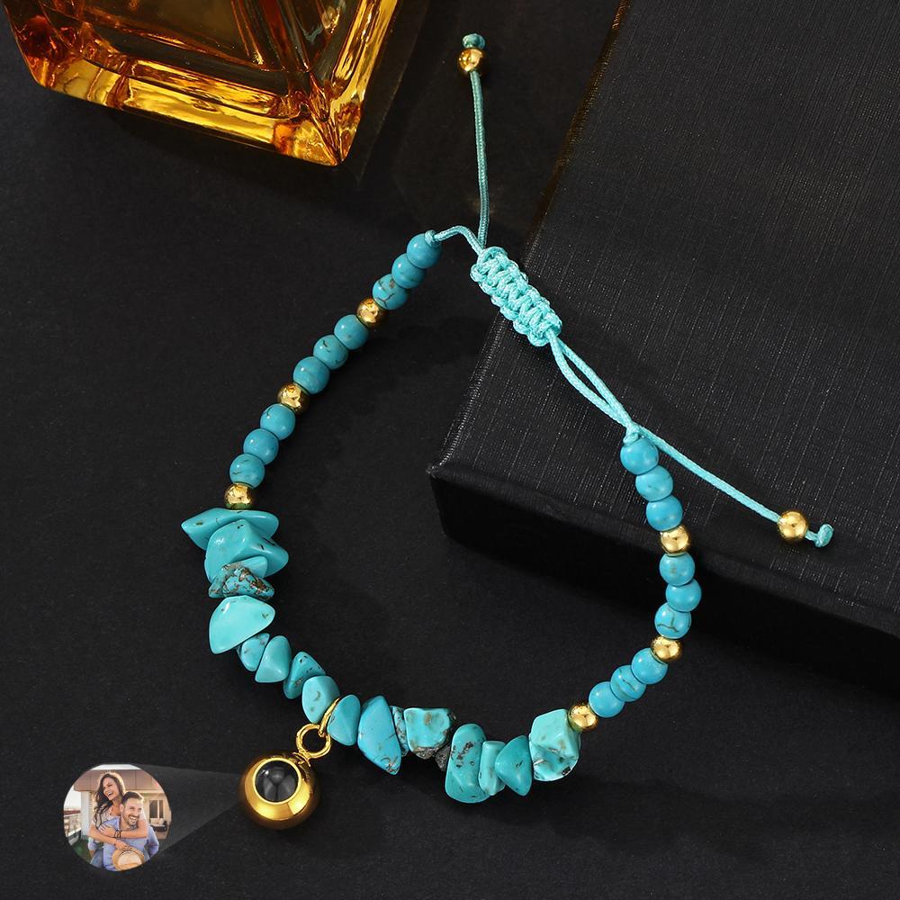 Personalized Picture Projection Bracelet With Colorful Stone Chain Unique Christmas Gift For Friends - soufeeluk