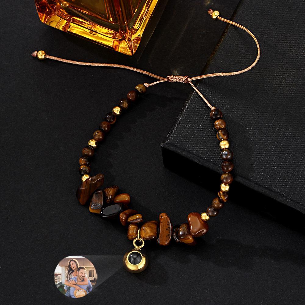 Personalized Picture Projection Bracelet With Colorful Stone Chain Unique Christmas Gift For Friends - soufeeluk