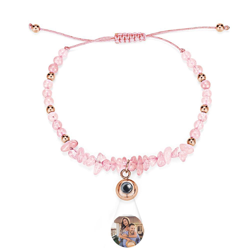 Personalized Picture Projection Bracelet With Colorful Stone Chain Unique Christmas Gift For Friends - soufeeluk