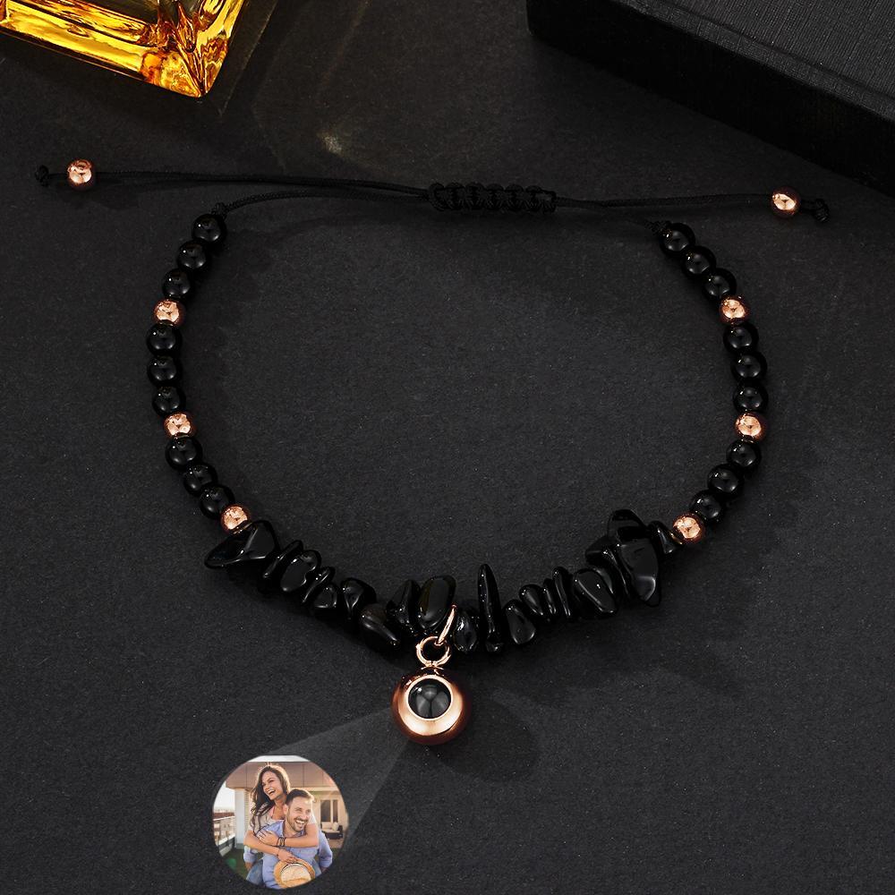 Personalized Picture Projection Bracelet With Colorful Stone Chain Unique Christmas Gift For Friends - soufeeluk
