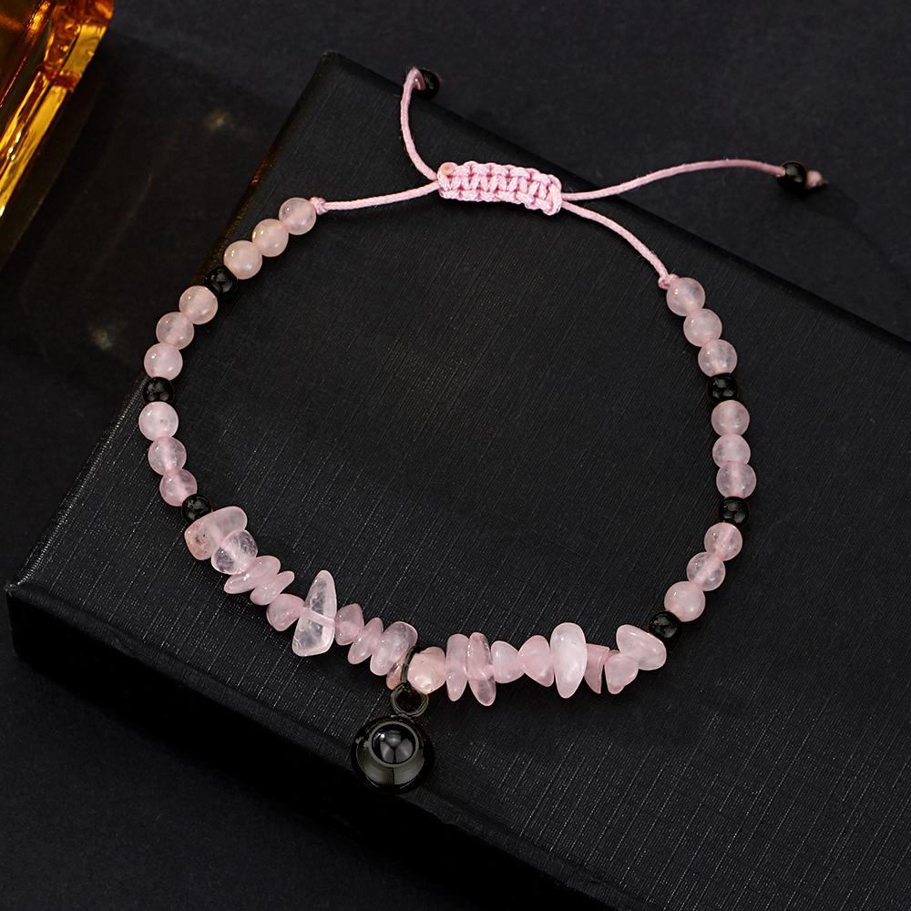 Personalized Picture Projection Bracelet With Colorful Stone Chain Unique Christmas Gift For Friends - soufeeluk