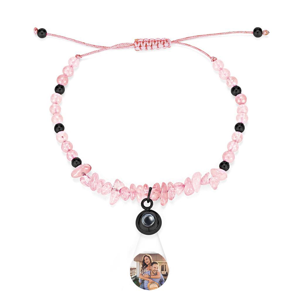 Personalized Picture Projection Bracelet With Colorful Stone Chain Unique Christmas Gift For Friends - soufeeluk