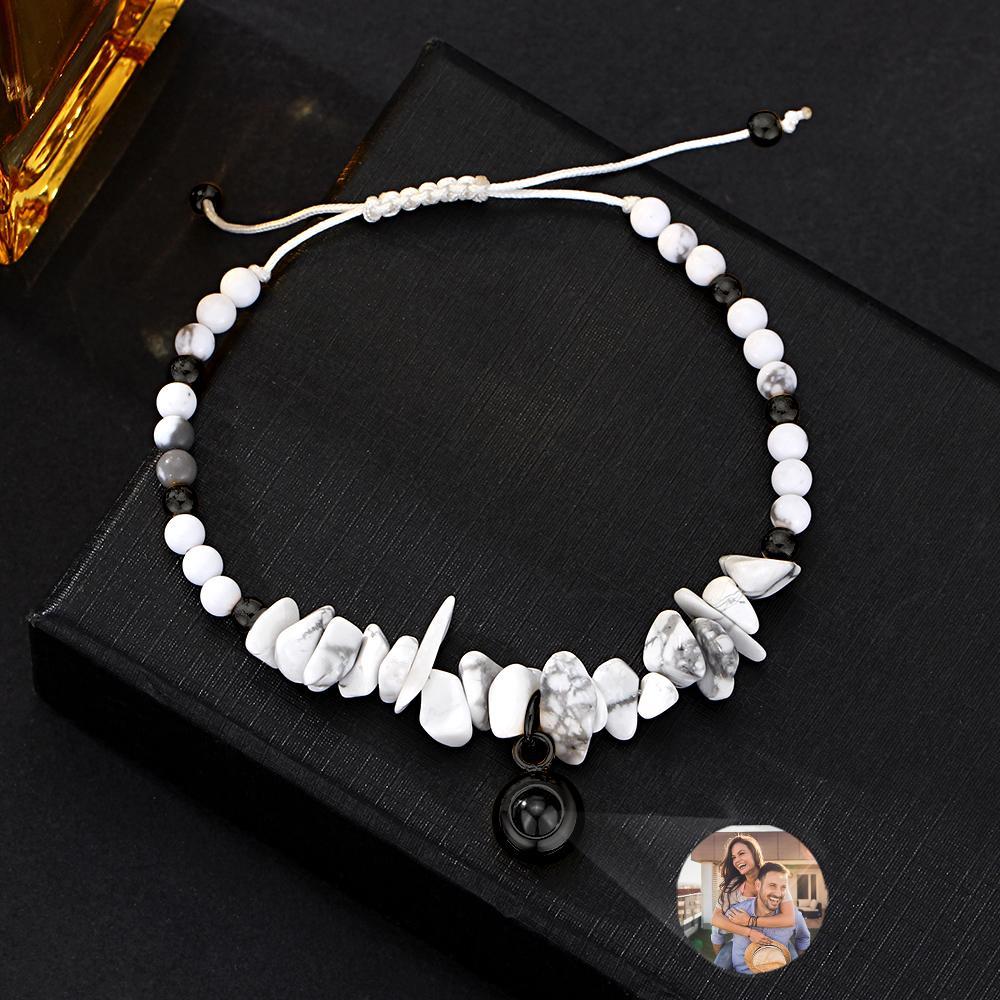 Personalized Picture Projection Bracelet With Colorful Stone Chain Unique Christmas Gift For Friends - soufeeluk
