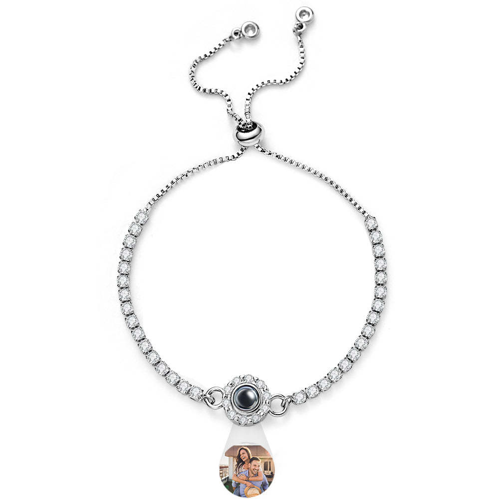 Custom Photo Projection Bracelet Diamond Chain Gift for Her