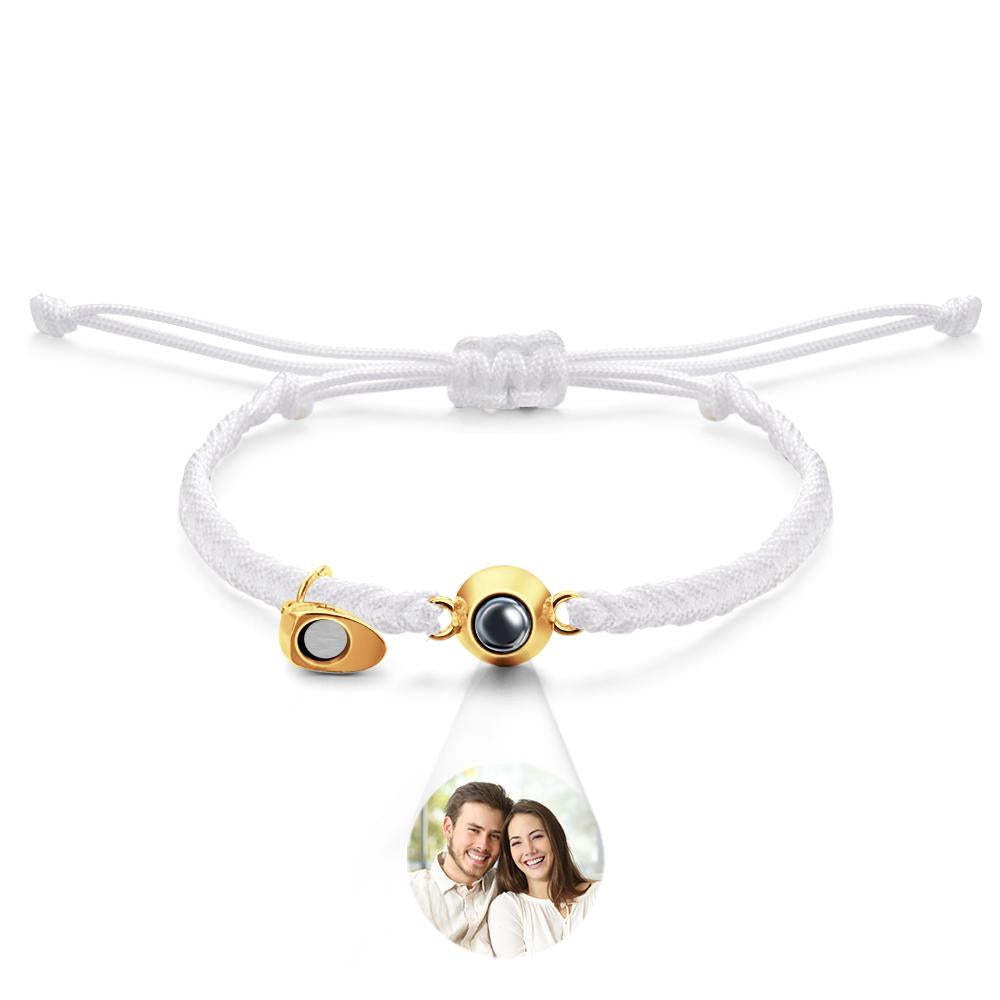 Custom Projection Bracelet Custom Letter Woven Heart Magnetic Couple Gift - soufeeluk