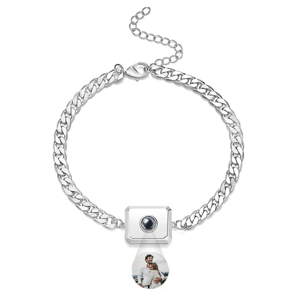 Custom Projection Bracelet Cuban Chain Simple Gift for Men