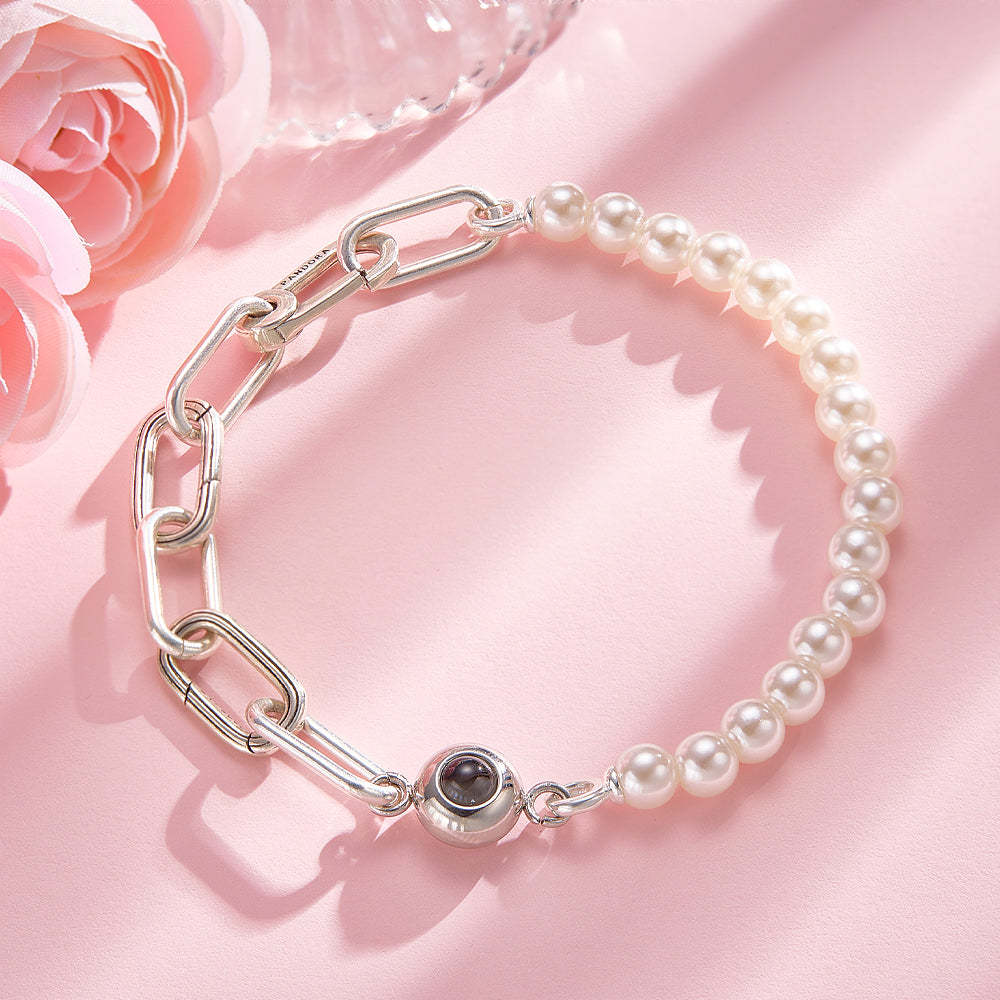 Personalised Projection Bracelet Pearl Splicing Chain Girl Gift - soufeeluk