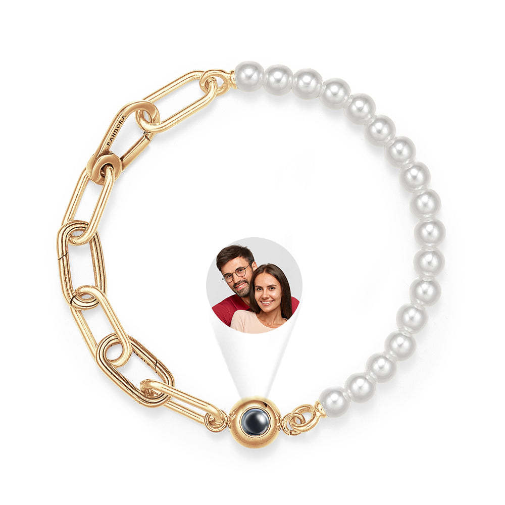 Personalised Projection Bracelet Pearl Splicing Chain Girl Gift - soufeeluk