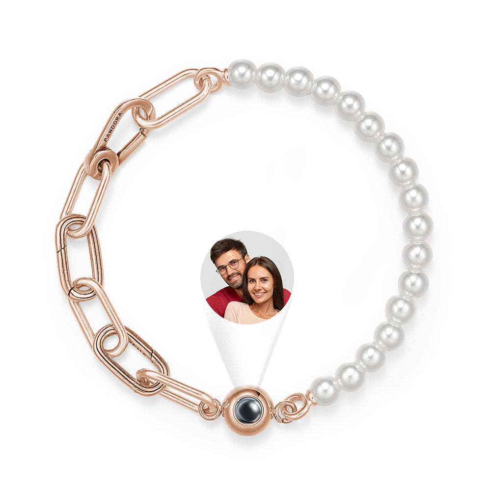 Personalised Projection Bracelet Pearl Splicing Chain Girl Gift - soufeeluk
