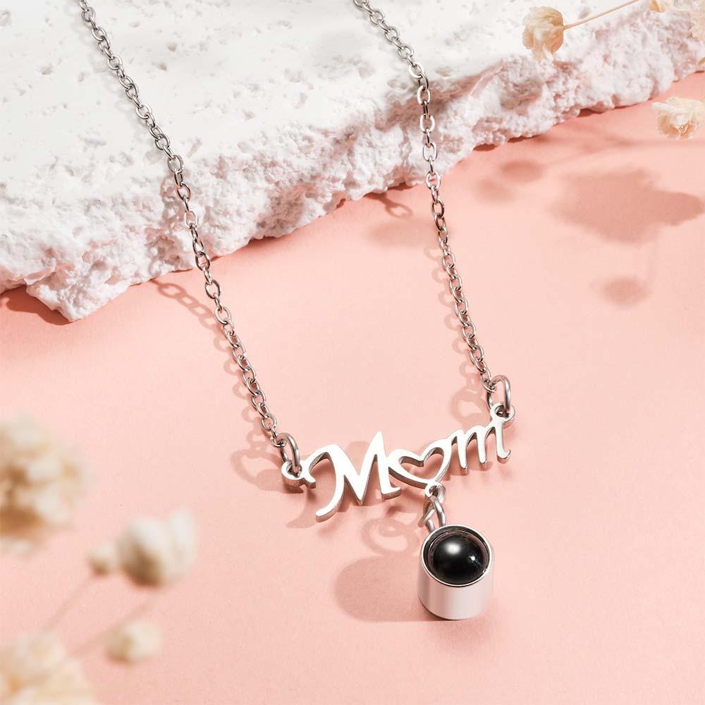 Custom Photo Projection Love Heart Mom Theme Jewelry Pendant Gift For Mom - soufeeluk