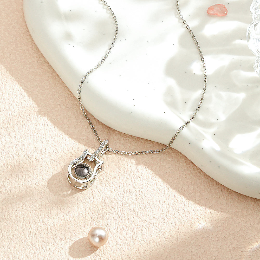 Personalised Guitar Design Projection Necklace Gift for Guitar Lovers - soufeeluk