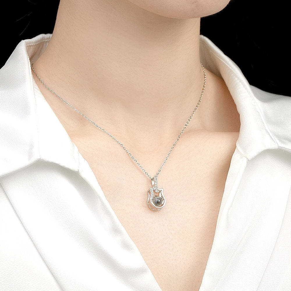 Personalised Guitar Design Projection Necklace Gift for Guitar Lovers - soufeeluk