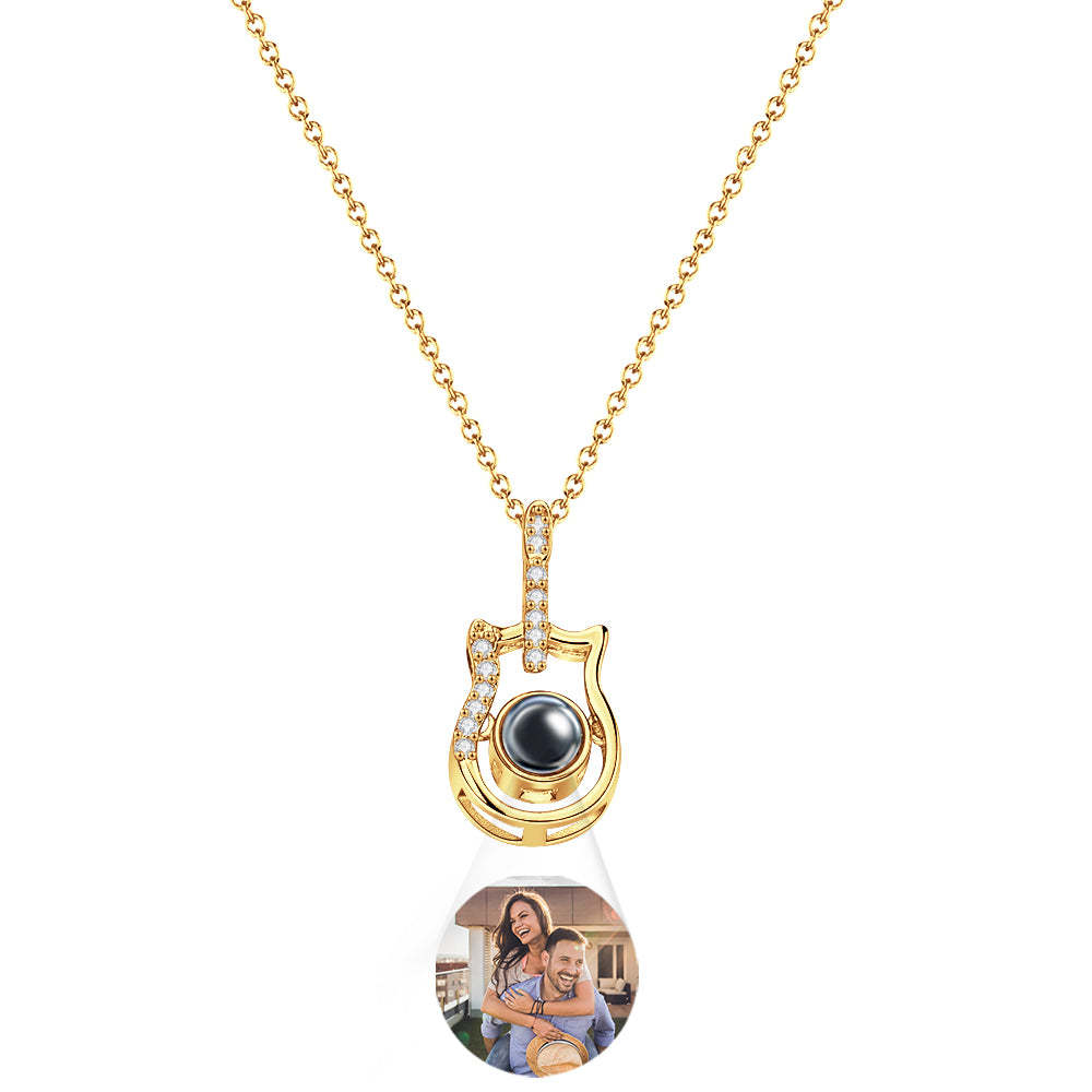 Personalised Guitar Design Projection Necklace Gift for Guitar Lovers - soufeeluk