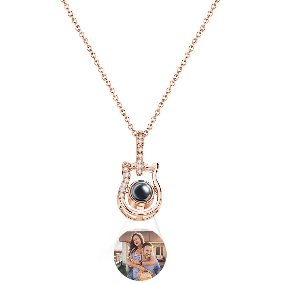 Personalised Guitar Design Projection Necklace Gift for Guitar Lovers - soufeeluk
