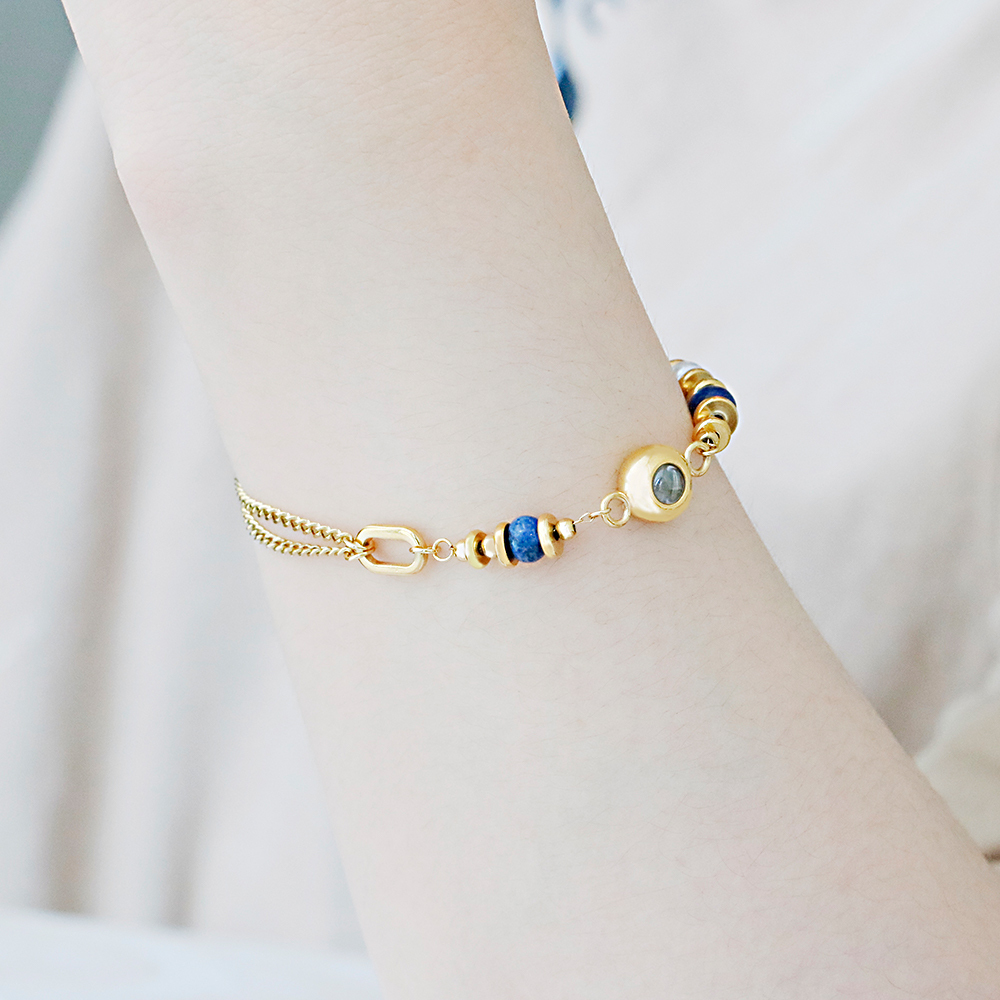 Custom Photo Projection Bracelet Vintage Luxury Natural Stone Bracelet 18K Gold Plated Stainless Steel Waterproof Bracelet Gift for Her - soufeeluk