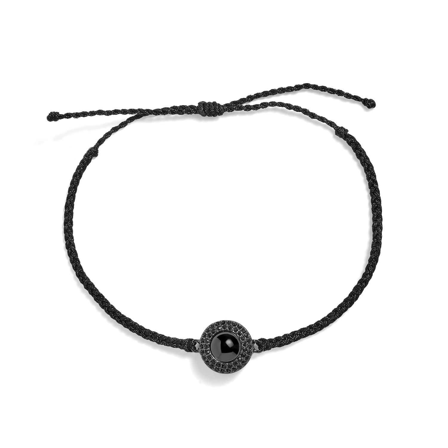 Personalized Pavé Circle Photo Bracelet - soufeeluk