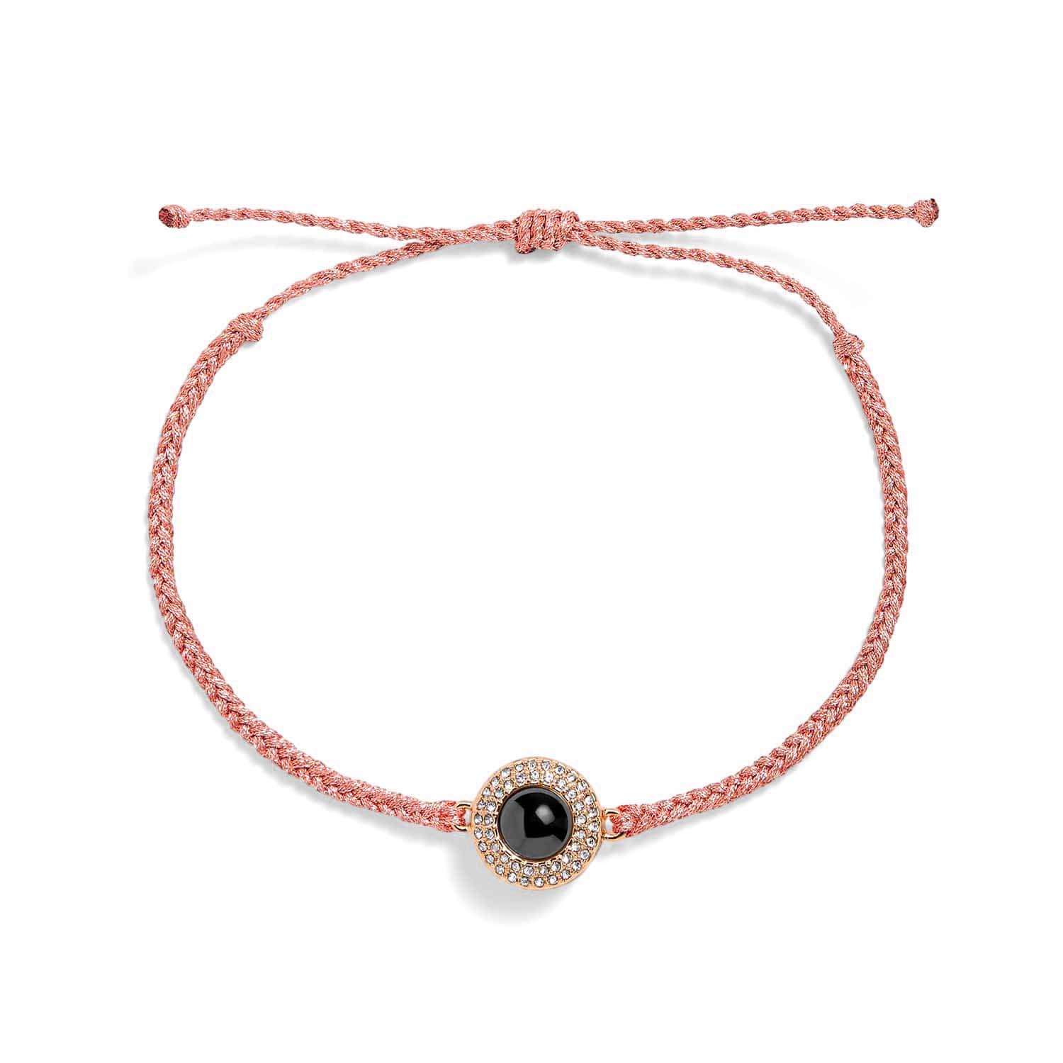 Personalized Pavé Circle Photo Bracelet - soufeeluk